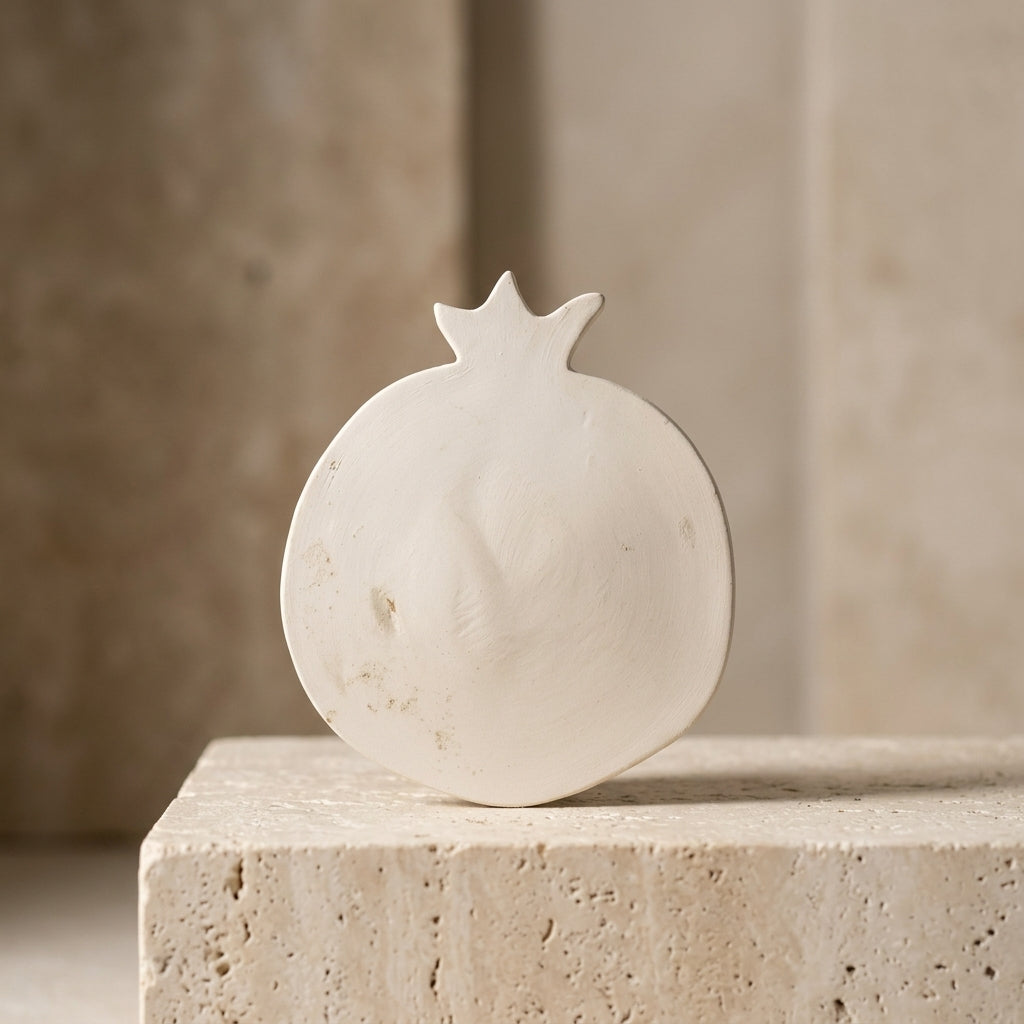 Handmade Concrete Small Pomegranate Judaica Decor and Tray