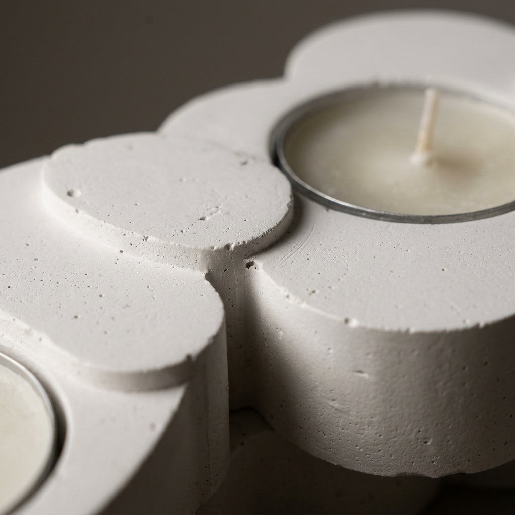 Heart Concrete Tea Light Shabbat Candle Holder