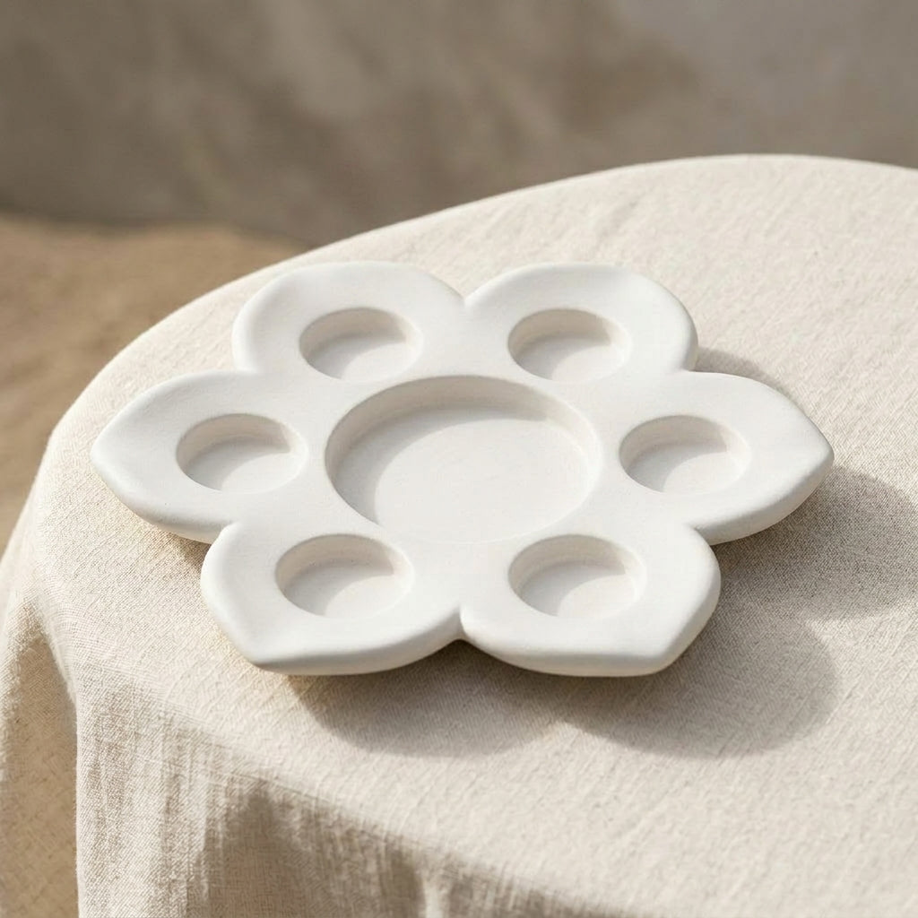 Lotus Concrete Judaica Tray and Candle Holder