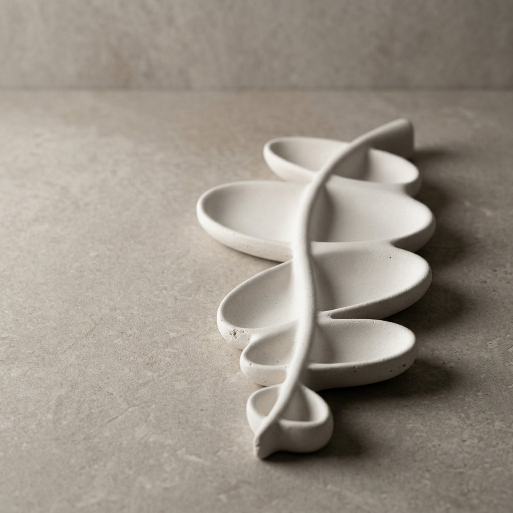 Sculpted Leaf Concrete Tray