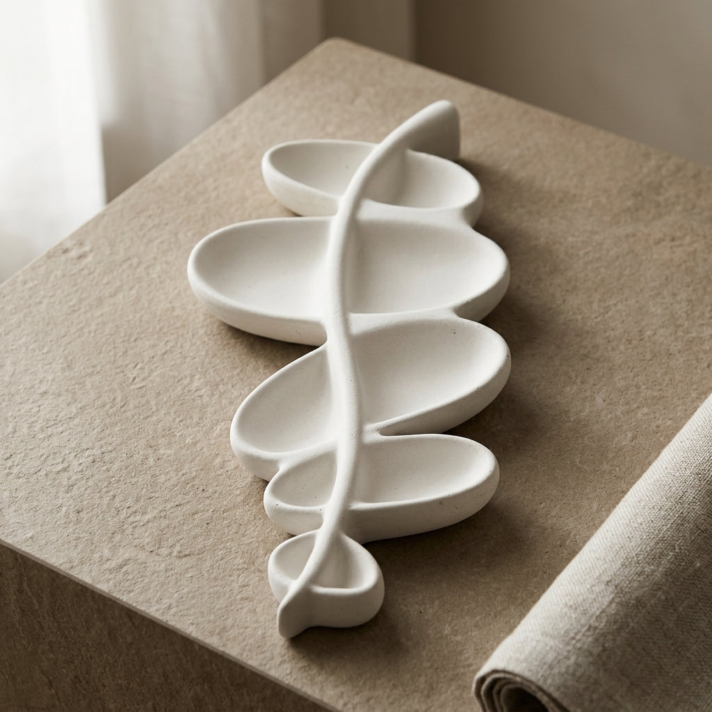 Sculpted Leaf Concrete Tray