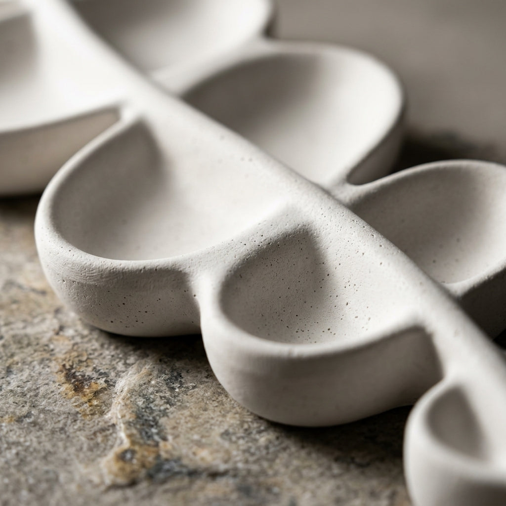 Sculpted Leaf Concrete Tray