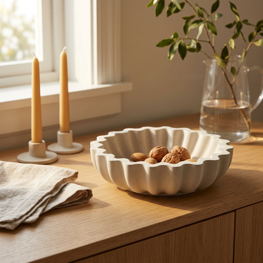 Petal Wave Concrete Bowl
