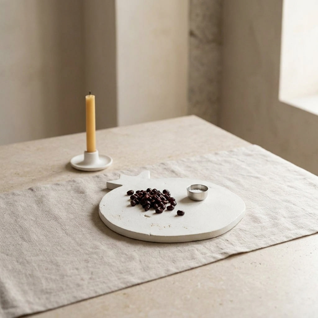 Handmade Concrete Small Pomegranate Judaica Decor and Tray